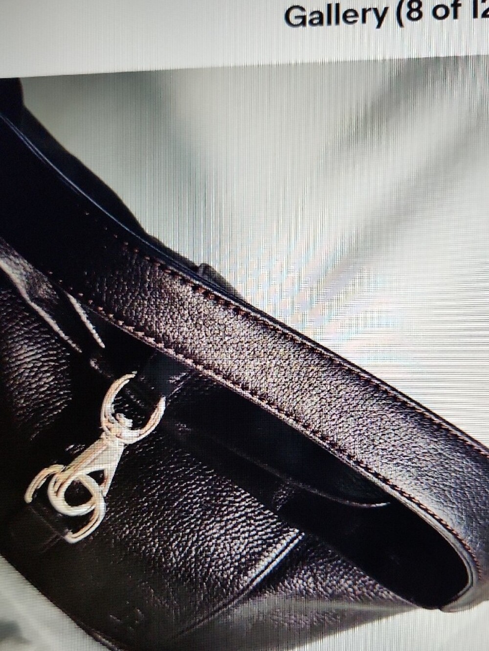 Dooney & Burke Black Analisa Loc Sac Leather Shoulder Bag with Silver Hardware - Picture 8 of 12